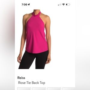 Reiss Rose Ruffle Halter Top | Hot Pink | Size 0 | NWT